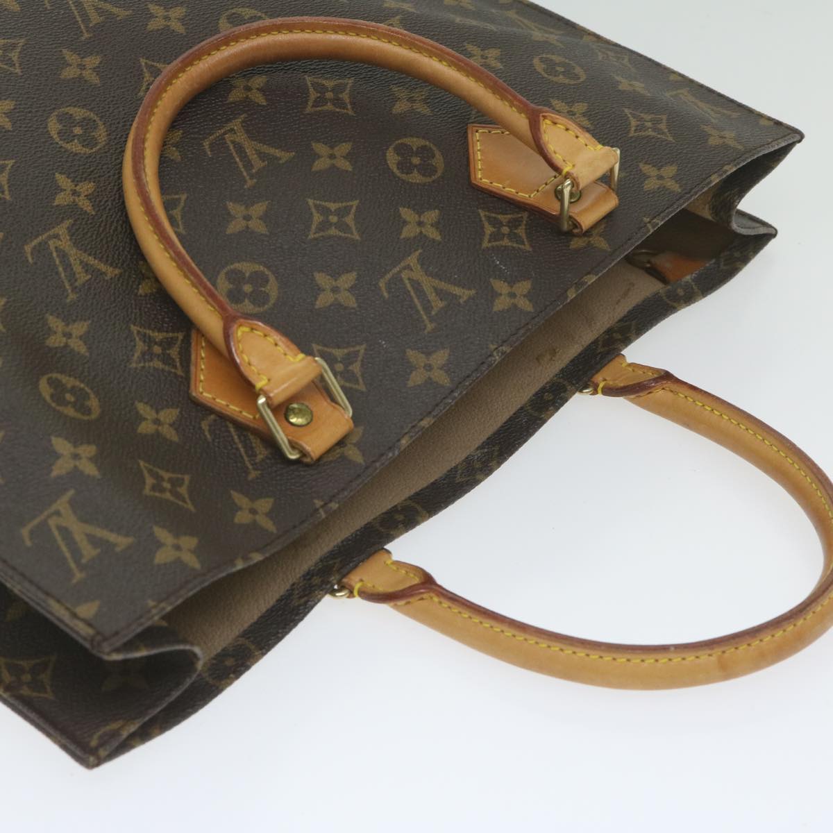 LOUIS VUITTON Monogram Sac Plat Hand Bag M51140 LV Auth th4339