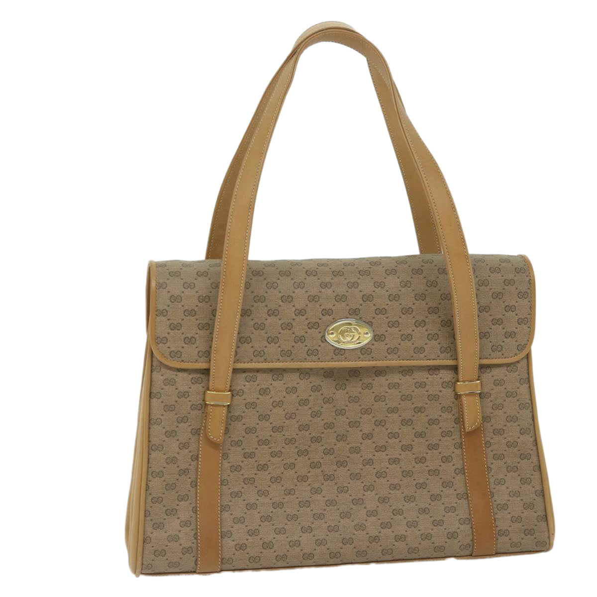 GUCCI Micro GG Supreme Hand Bag PVC Leather Beige 000 46 4857 Auth th4354