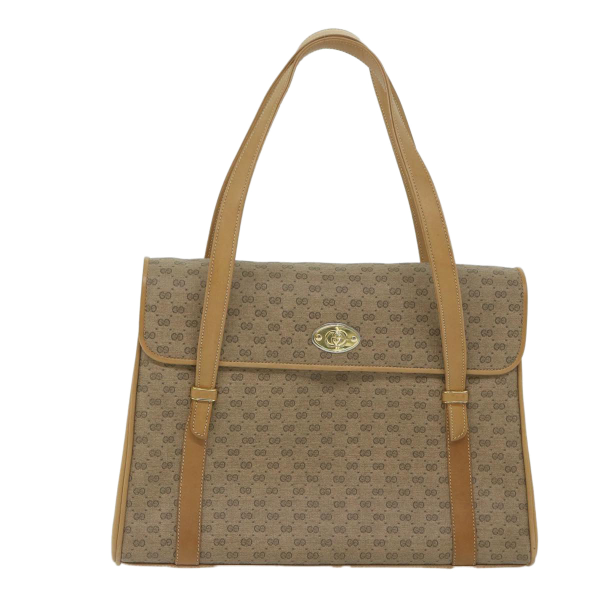 GUCCI Micro GG Supreme Hand Bag PVC Leather Beige 000 46 4857 Auth th4354