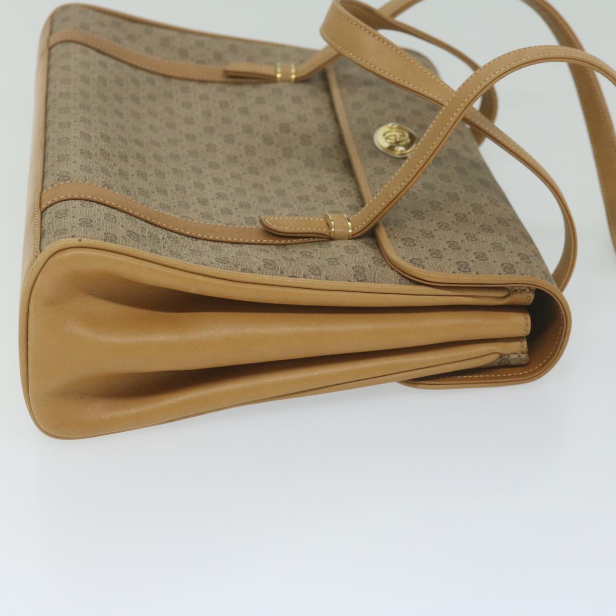 GUCCI Micro GG Supreme Hand Bag PVC Leather Beige 000 46 4857 Auth th4354