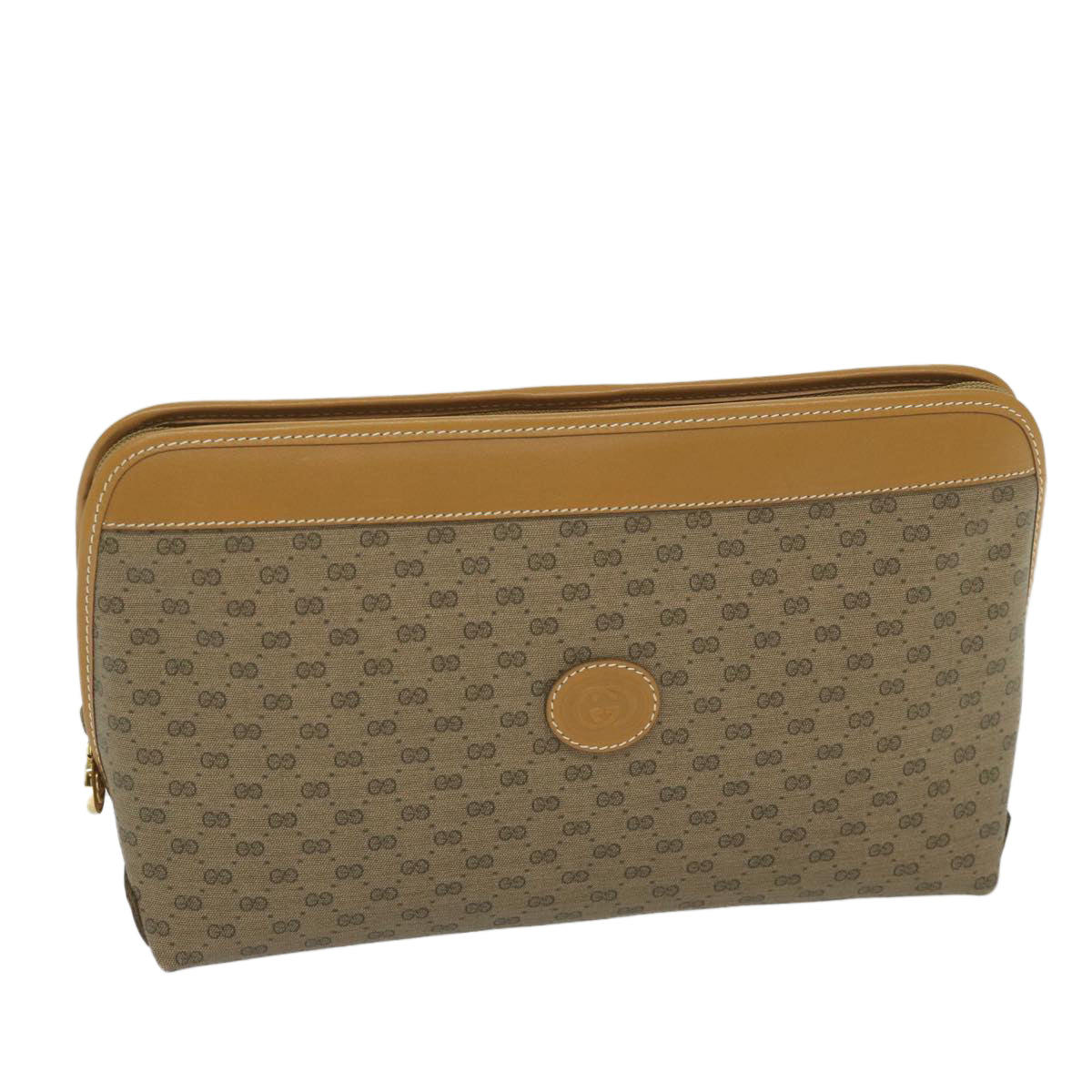 GUCCI Micro GG Supreme Clutch Bag PVC Leather Beige 014 58 0198 Auth th4358