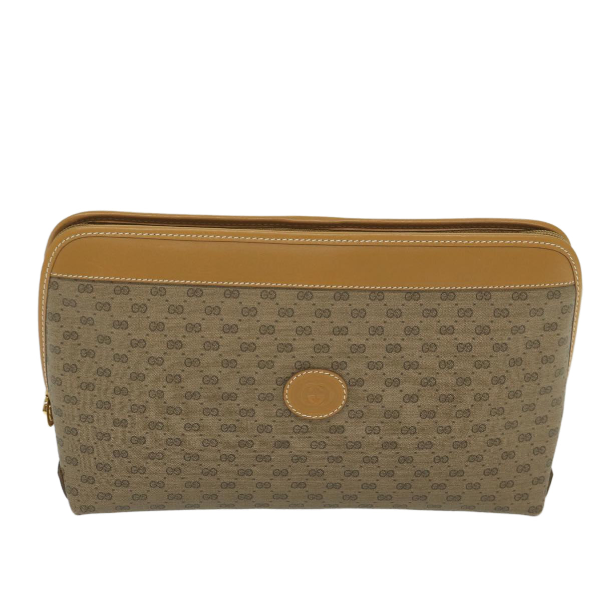 GUCCI Micro GG Supreme Clutch Bag PVC Leather Beige 014 58 0198 Auth th4358