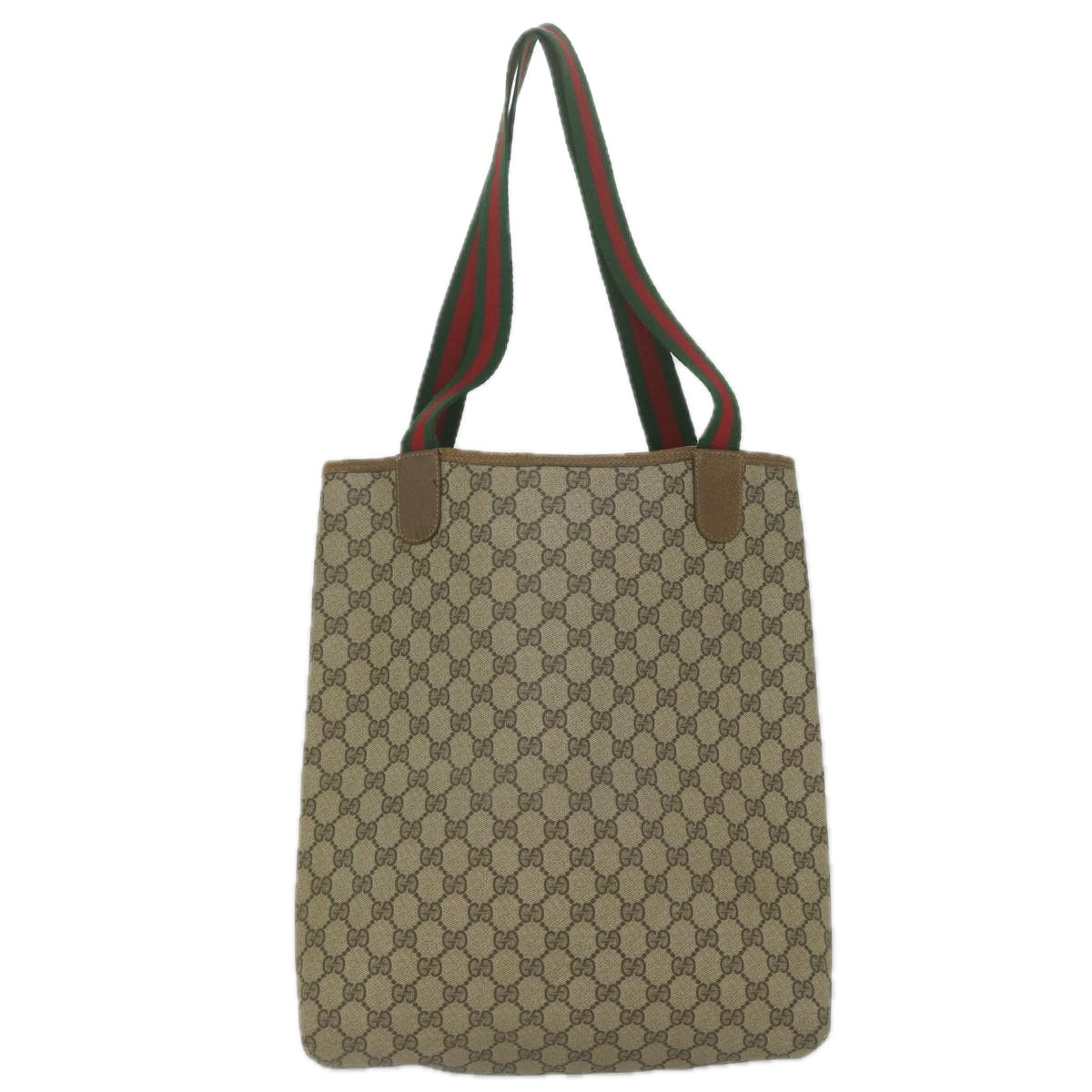 GUCCI GG Supreme Web Sherry Line Tote Bag Beige Red Green 39 02 003 Auth th4362 - 0