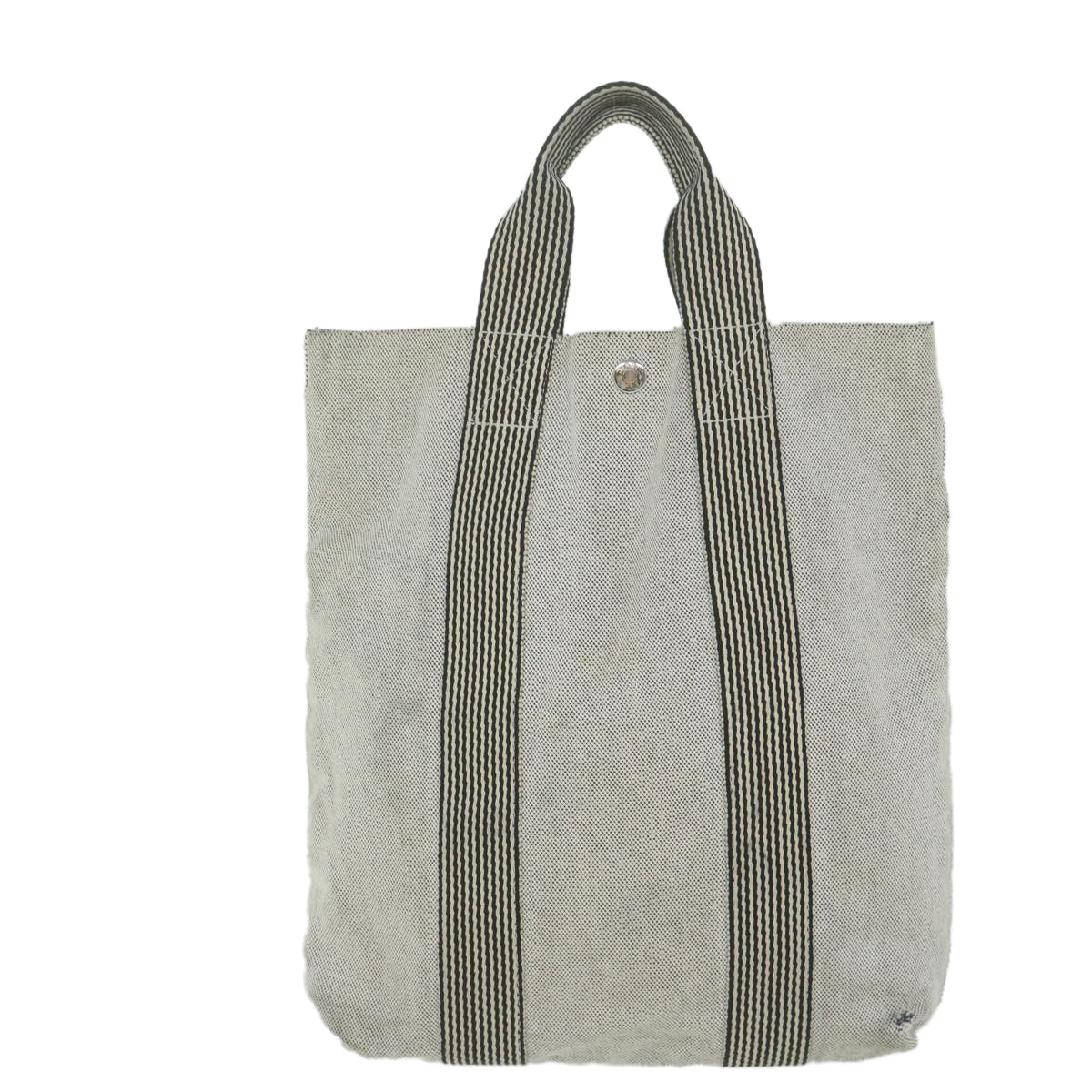 HERMES Fourre Tout Cabas Tote Bag Canvas Gray Auth th4441