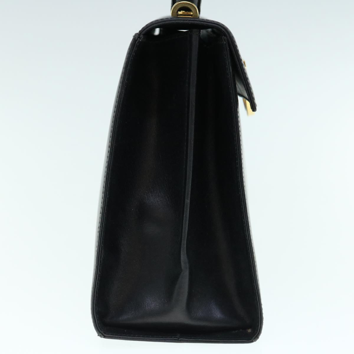 Salvatore Ferragamo Gancini Hand Bag Leather 2way Black Auth th4485