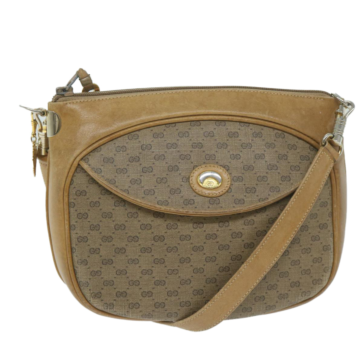 GUCCI Micro GG Supreme Shoulder Bag PVC Leather Beige 001 261 1095 Auth th4494