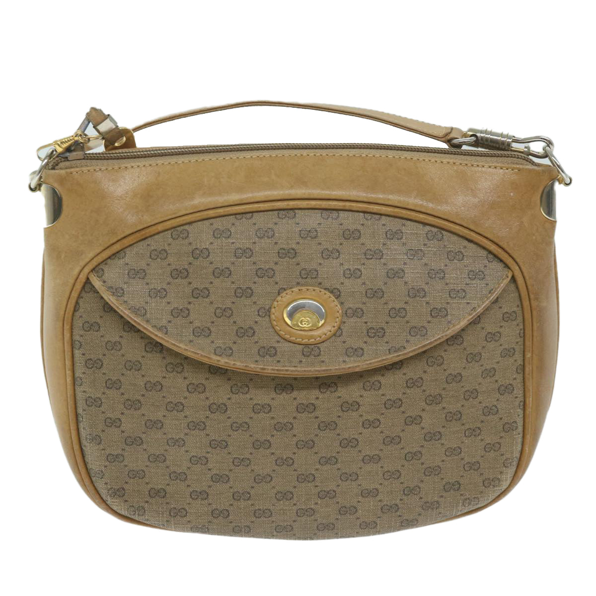 GUCCI Micro GG Supreme Shoulder Bag PVC Leather Beige 001 261 1095 Auth th4494