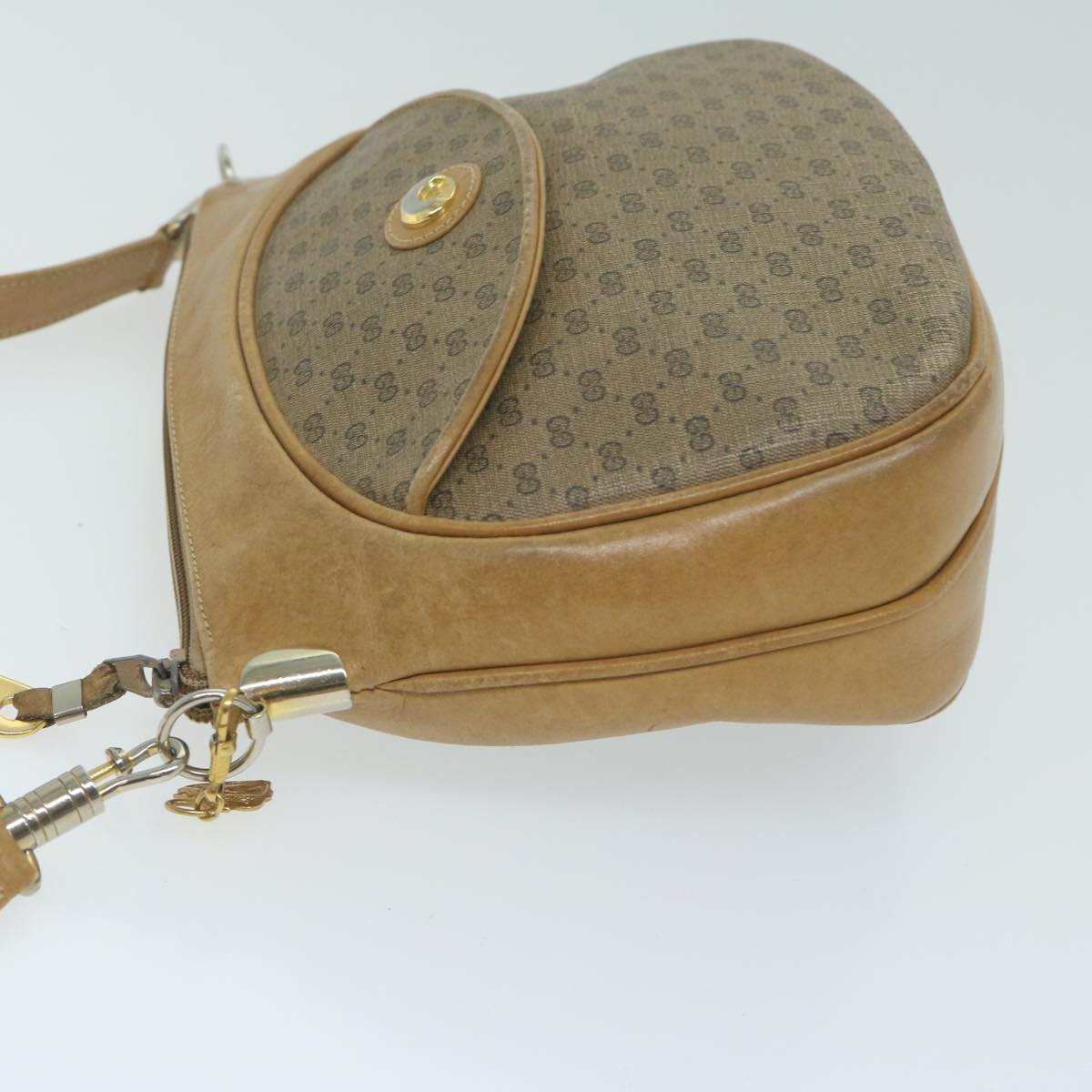 GUCCI Micro GG Supreme Shoulder Bag PVC Leather Beige 001 261 1095 Auth th4494