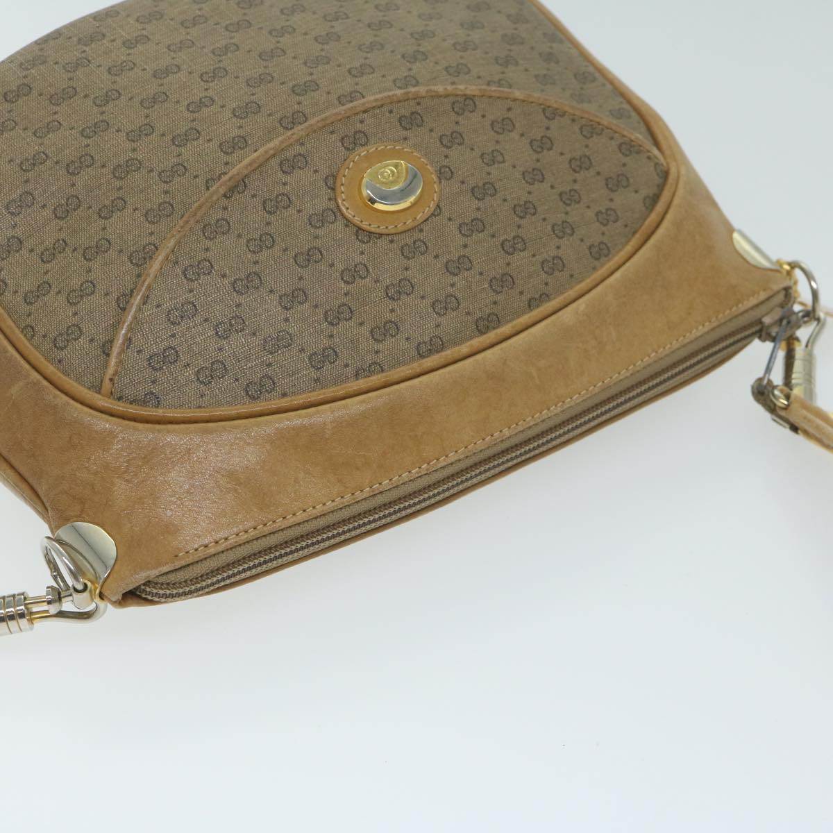 GUCCI Micro GG Supreme Shoulder Bag PVC Leather Beige 001 261 1095 Auth th4494