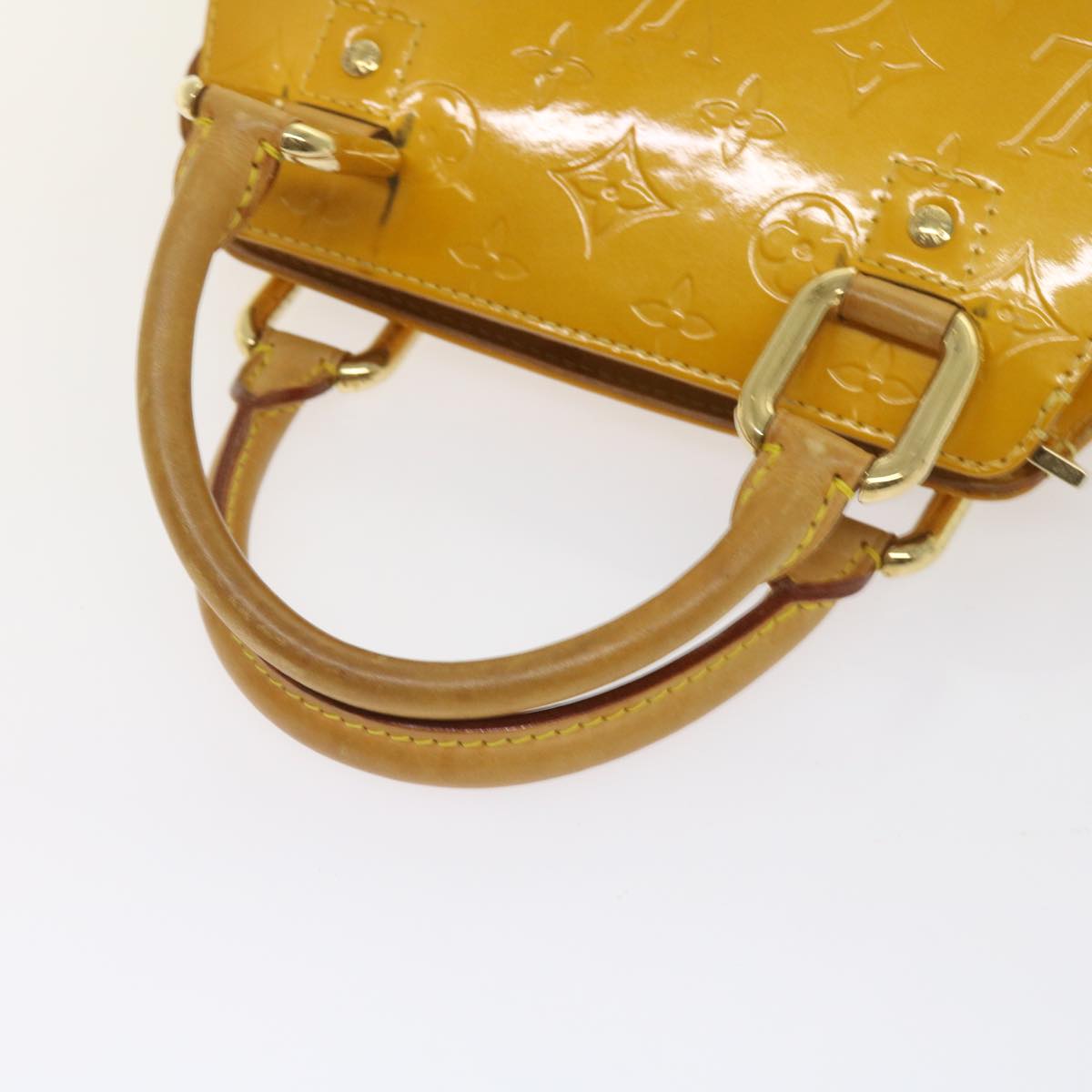 LOUIS VUITTON Monogram Vernis Mini Forsythe Hand Bag Jaune M91114 LV Auth th4511