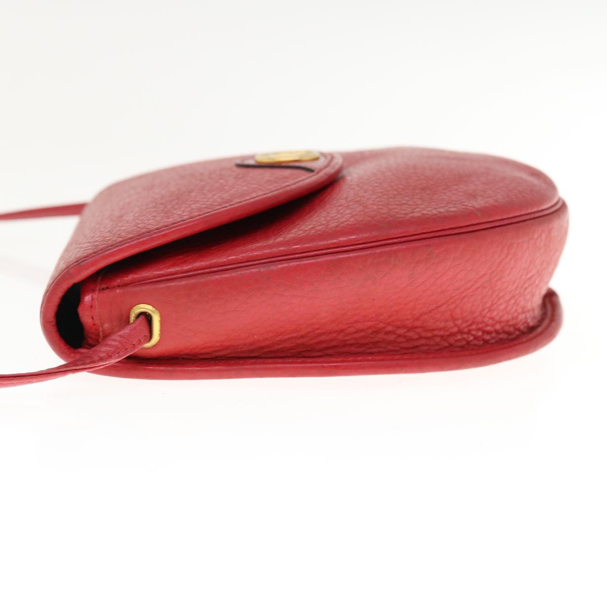 Christian Dior Shoulder Bag Leather Red Auth th4513