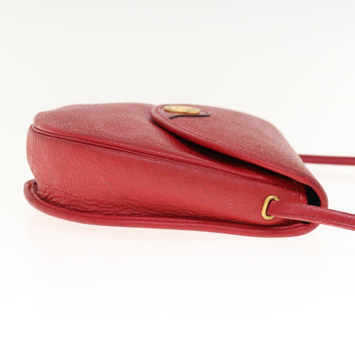 Christian Dior Shoulder Bag Leather Red Auth th4513