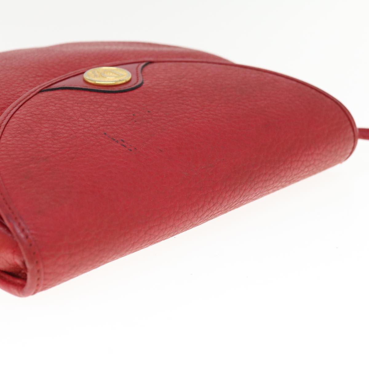 Christian Dior Shoulder Bag Leather Red Auth th4513