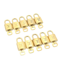LOUIS VUITTON Padlock 10set Padlock Gold Tone LV Auth am1356g