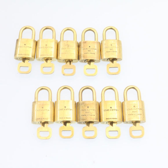LOUIS VUITTON Padlock 10set Padlock Gold Tone LV Auth am1356g