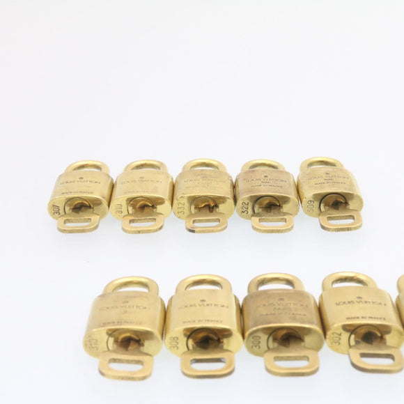 LOUIS VUITTON Padlock 10set Padlock Gold Tone LV Auth am1356g