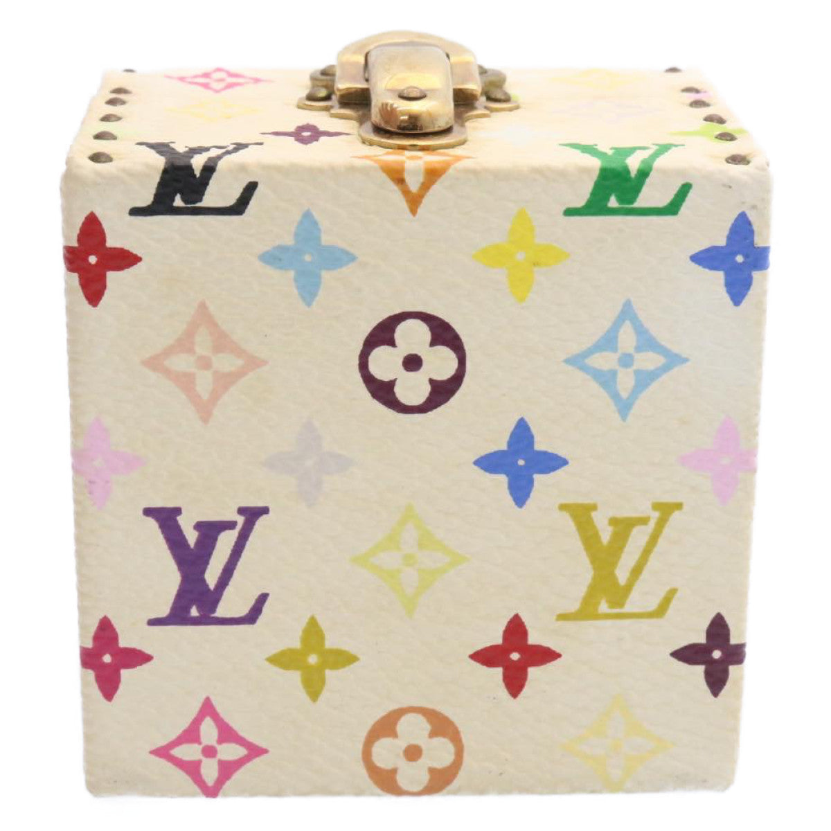 LOUIS VUITTON Monogram Multicolor Jewelry Box White LV Auth am1643g