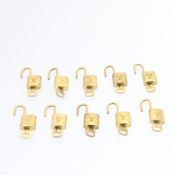LOUIS VUITTON Padlock 10set Padlock Gold Tone LV Auth am1356g