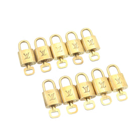 LOUIS VUITTON Padlock 10set Padlock Gold Tone LV Auth am1357g