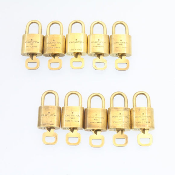 LOUIS VUITTON Padlock 10set Padlock Gold Tone LV Auth am1357g