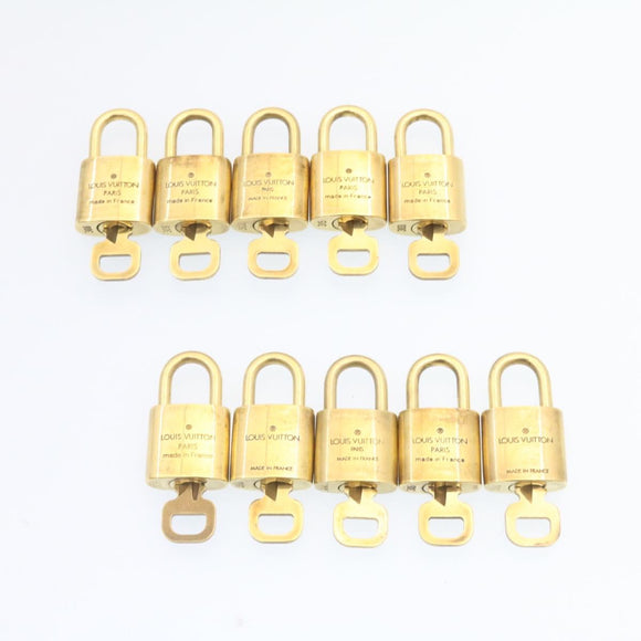 LOUIS VUITTON Padlock 10set Padlock Gold Tone LV Auth am1310g