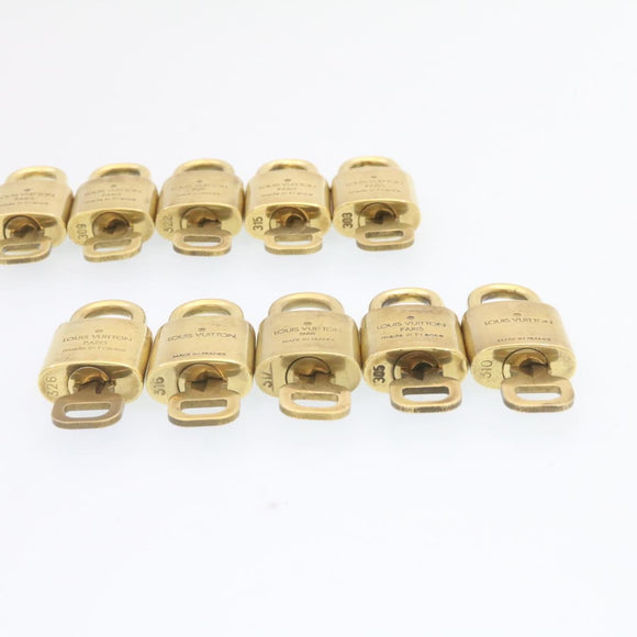LOUIS VUITTON Padlock 10set Padlock Gold Tone LV Auth am1310g