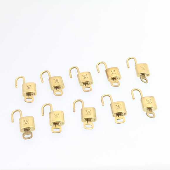 LOUIS VUITTON Padlock 10set Padlock Gold Tone LV Auth am1310g