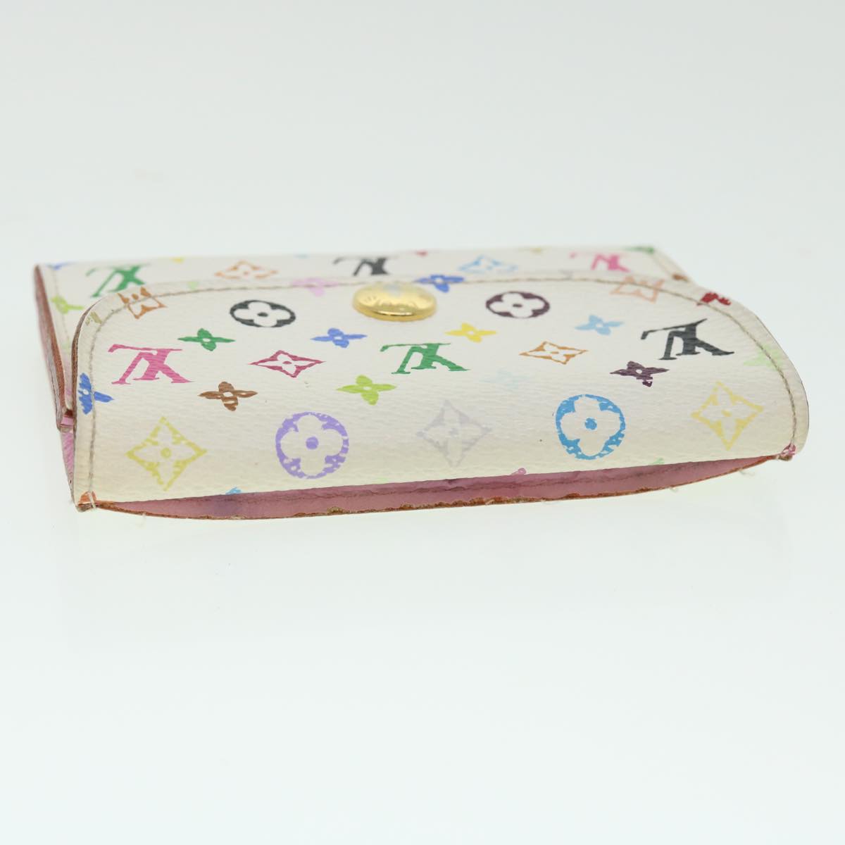 LOUIS VUITTON Multicolor Envelope Carte De Visite Case White M66560 Auth 49164