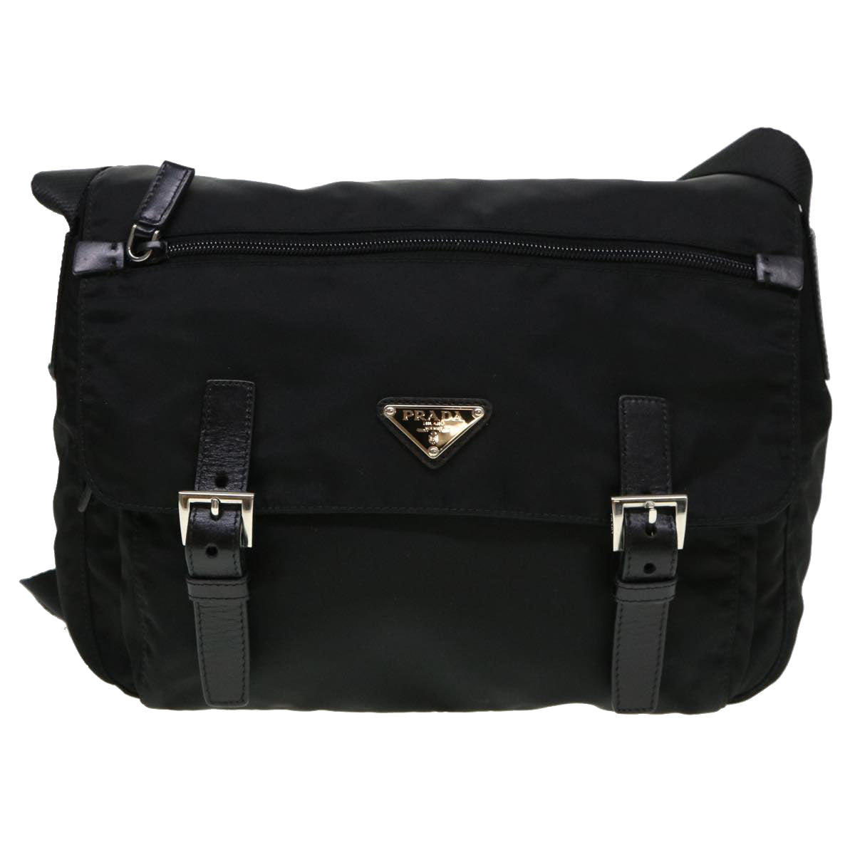 PRADA Shoulder Bag Nylon Black Auth 37775