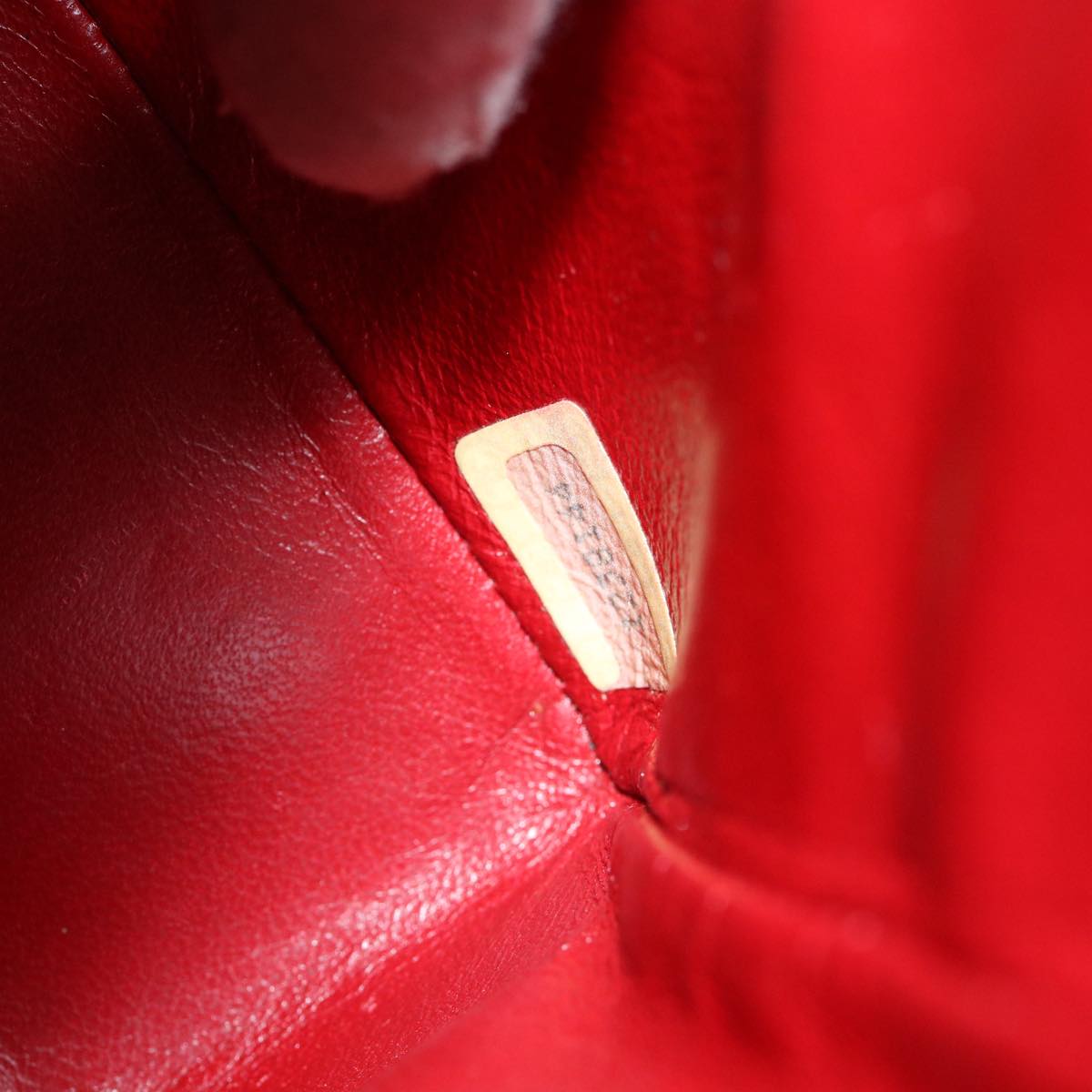 CHANEL Matelasse Chain Flap Shoulder Bag Lamb Skin Turn Lock Red CC Auth 28196A