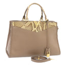 LOUIS VUITTON Very Zip Tote Hand Bag Leather Snake Skin N94301 LV Auth 24504A-1