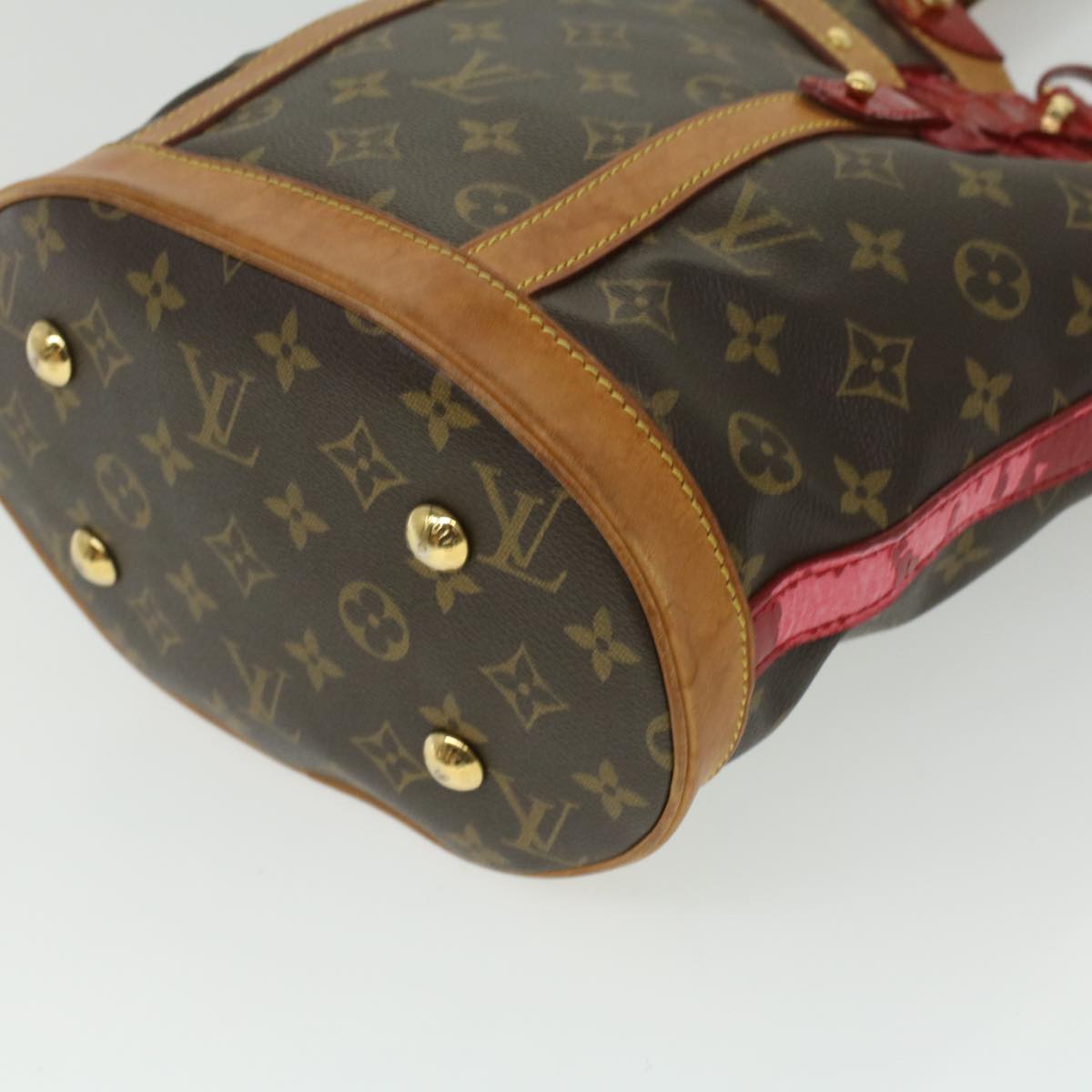 LOUIS VUITTON Monogram Neo Bucket Tote Bag Red M95613 LV Auth 30640