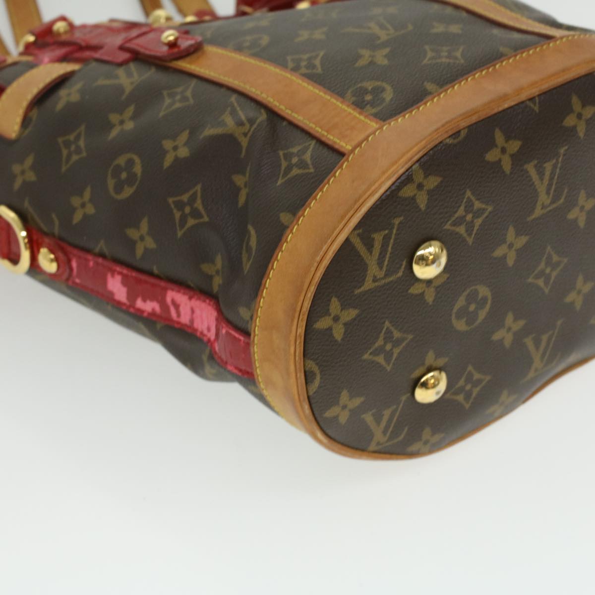 LOUIS VUITTON Monogram Neo Bucket Tote Bag Red M95613 LV Auth 30640