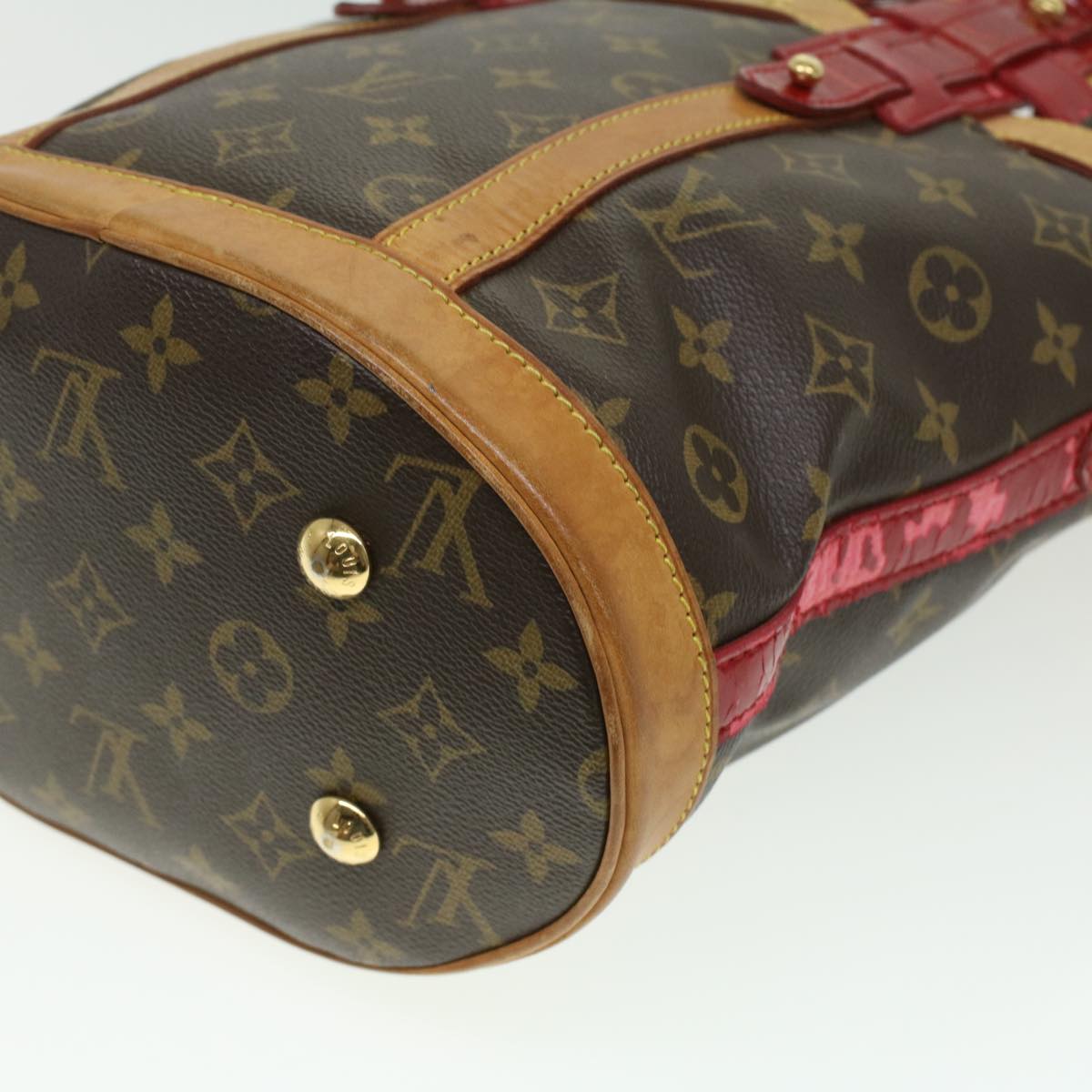 LOUIS VUITTON Monogram Neo Bucket Tote Bag Red M95613 LV Auth 30640