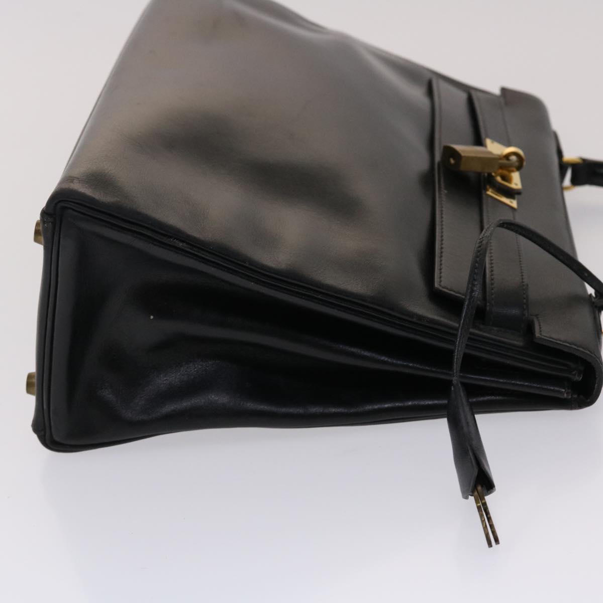 HERMES Kelly 32 Hand Bag Leather Black Auth ni110A