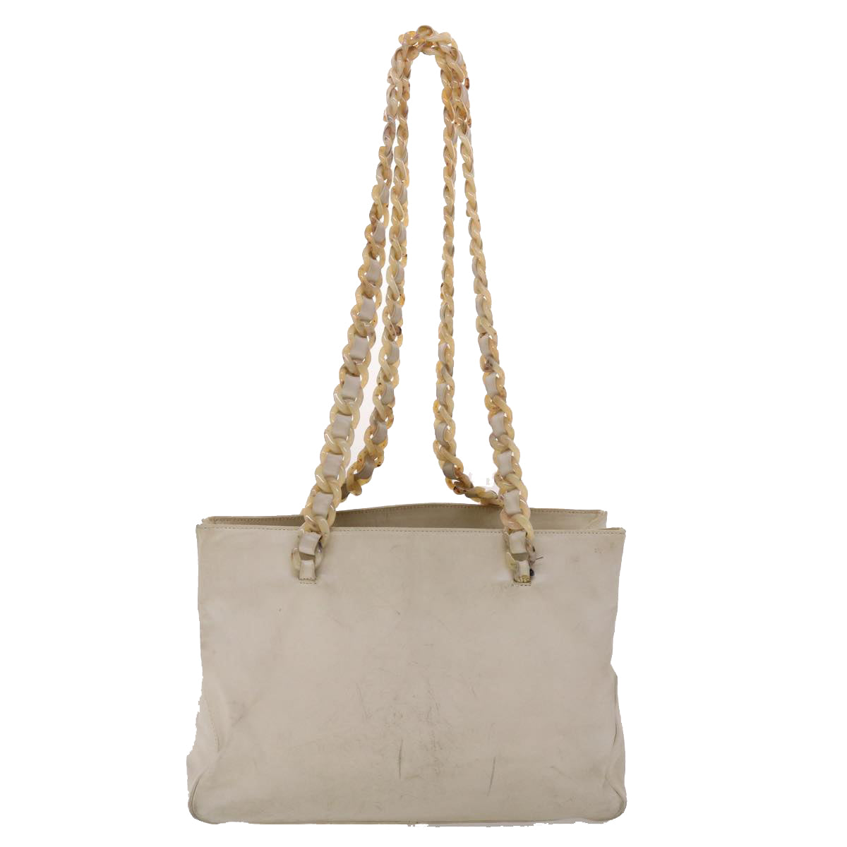 PRADA Shoulder Bag Leather White Auth ar6034 - 0
