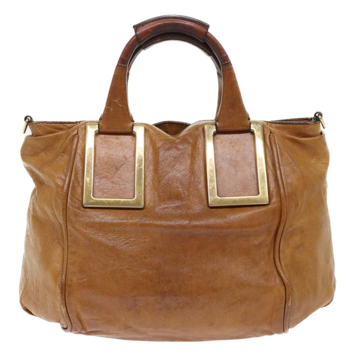 Chloe Etel Hand Bag Leather 2way Brown 01-11-50 Auth yb263 - 0