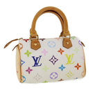 LOUIS VUITTON Monogram Multicolor Mini Speedy Hand Bag White M92645 Auth am1710g-1