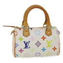 LOUIS VUITTON Monogram Multicolor Mini Speedy Hand Bag White M92645 Auth am224g-1