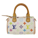 LOUIS VUITTON Monogram Multicolor Mini Speedy Hand Bag White M92645 Auth am224g-13
