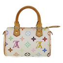 LOUIS VUITTON Monogram Multicolor Mini Speedy Hand Bag White M92645 Auth am224g-2