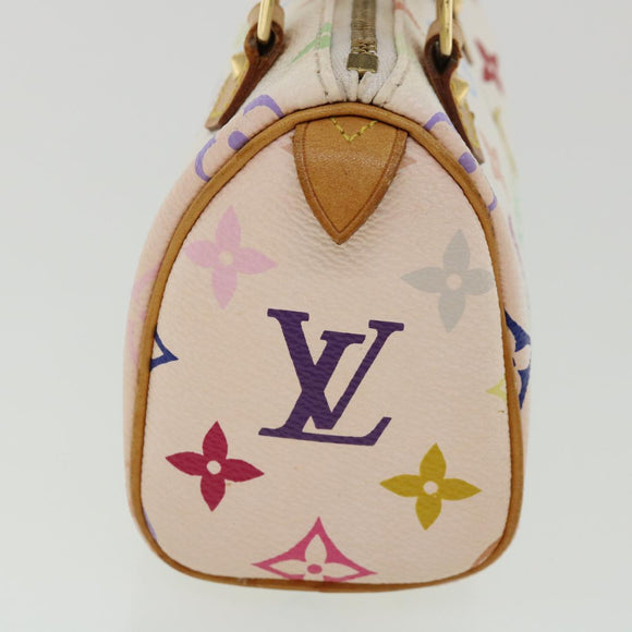 LOUIS VUITTON Monogram Multicolor Mini Speedy Hand Bag White M92645 Auth am224g