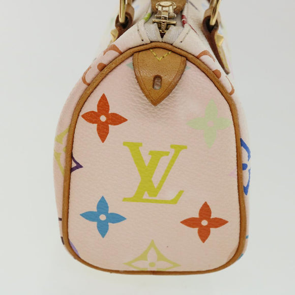 LOUIS VUITTON Monogram Multicolor Mini Speedy Hand Bag White M92645 Auth am224g