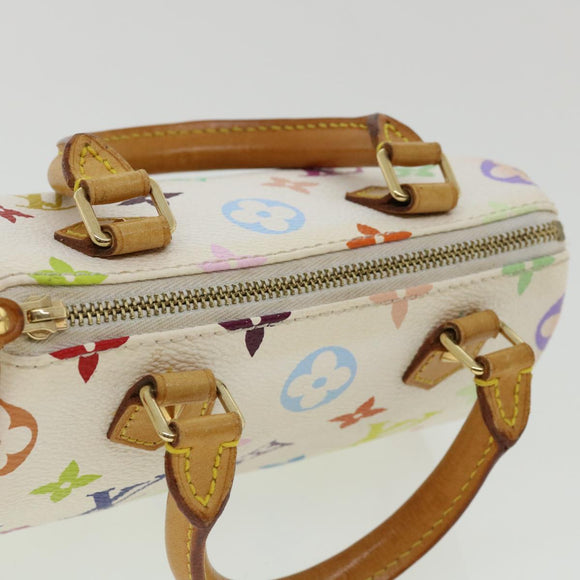 LOUIS VUITTON Monogram Multicolor Mini Speedy Hand Bag White M92645 Auth am224g