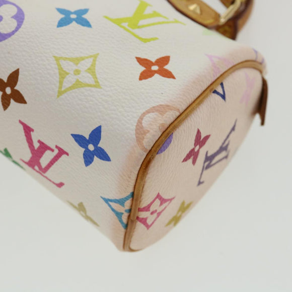 LOUIS VUITTON Monogram Multicolor Mini Speedy Hand Bag White M92645 Auth am224g