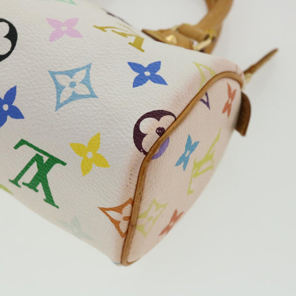 LOUIS VUITTON Monogram Multicolor Mini Speedy Hand Bag White M92645 Auth am224g