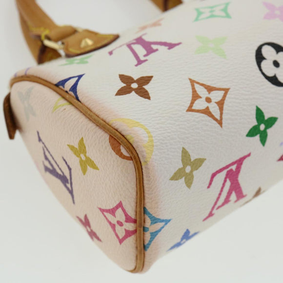LOUIS VUITTON Monogram Multicolor Mini Speedy Hand Bag White M92645 Auth am224g