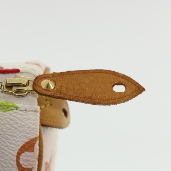 LOUIS VUITTON Monogram Multicolor Mini Speedy Hand Bag White M92645 Auth am224g