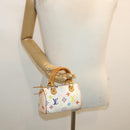 LOUIS VUITTON Monogram Multicolor Mini Speedy Hand Bag White M92645 Auth am224g-21