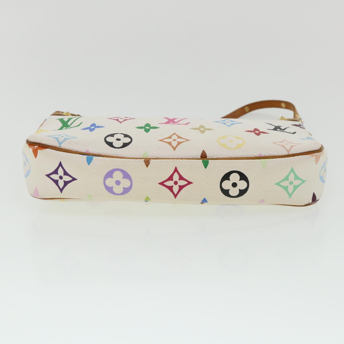 LOUIS VUITTON Multicolor Pochette Accessoires Pouch White M92649 LV Auth am651g